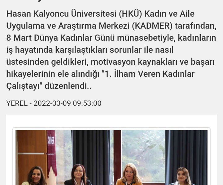 İlham Veren Kadınlar Çalıştayı İle Diyarbakır Olay Güneş Gazetesi nde Yer Aldık