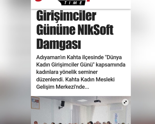 ''Dünya Kadın Girişimciler Gününe NlkSoft Damgası ''Başlığıyla Gaziantep Time Gazetesinde Yer Aldık!